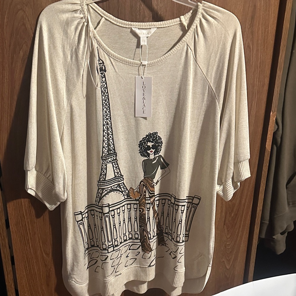 Women's Beige Graphic Tee